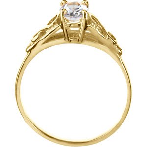 14K Yellow Gold April Imitation Birthstone Ring