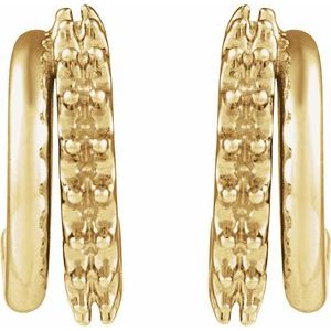 14K Yellow Gold 1.2 mm Round Left Hoop Earring Mounting – image 2
