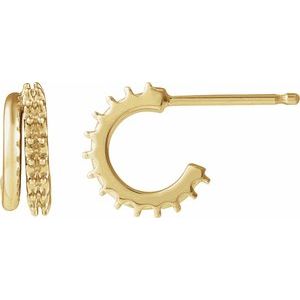 14K Yellow Gold 1.2 mm Round Left Hoop Earring Mounting