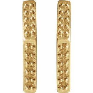 14K Yellow Gold Accented Geometric Earring Mounting – image 2