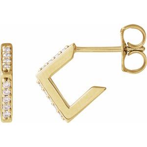 14K Yellow Gold .07 CTW Natural Diamond Geometric Earrings