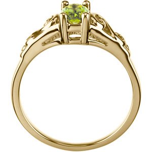 14K Yellow Gold August Imitation Birthstone Ring