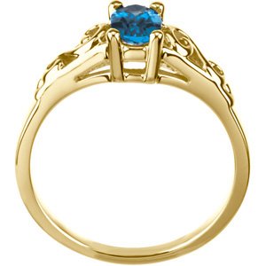14K Yellow Gold December Imitation Birthstone Ring