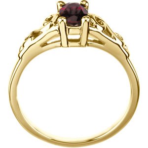 14K Yellow Gold January Imitation Birthstone Ring