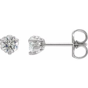 14K White Gold 1/3 CTW Lab-Grown Diamond Fleur-de-Lis Earrings