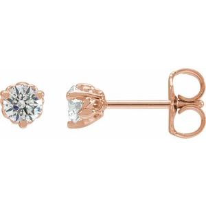 14K Rose Gold 1/3 CTW Lab-Grown Diamond Fleur-de-Lis Earrings