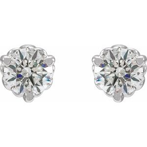 14K White Gold 1/3 CTW Lab-Grown Diamond Fleur-de-Lis Earrings