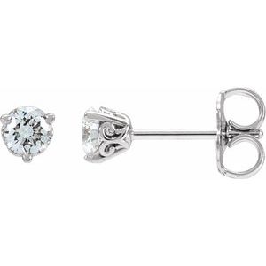14K White Gold 1/3 CT Lab-Grown Diamond Scroll Earrings