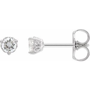 14K White Gold 1/5 CTW Natural Diamond Scroll Earrings