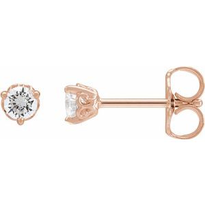 14K Rose Gold 1/5 CTW Natural Diamond Scroll Earrings