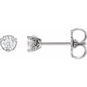 14K White Gold 1/5 CTW Lab-Grown Diamond Vintage-Inspired Earrings