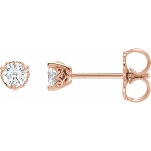 14K Rose Gold 1/5 CTW Lab-Grown Diamond Vintage-Inspired Earrings