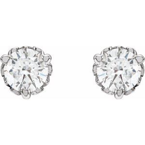 14K White Gold 1/5 CTW Lab-Grown Diamond Vintage-Inspired Earrings