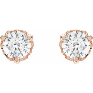 14K Rose Gold 1/5 CTW Lab-Grown Diamond Vintage-Inspired Earrings