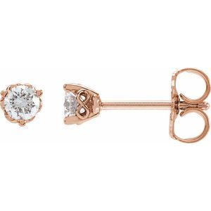 14K Rose Gold 1/5 CTW Lab-Grown Diamond Infinity-Inspired Earrings