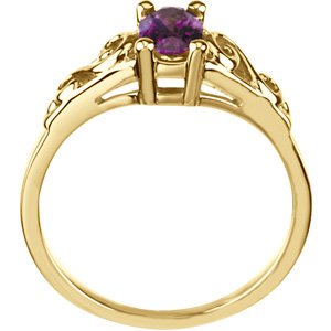 14K Yellow Gold June Imitation Birthstone Ring