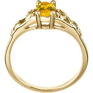 14K Yellow Gold November Imitation Birthstone Ring