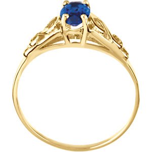 14K Yellow Gold September Imitation Birthstone Ring