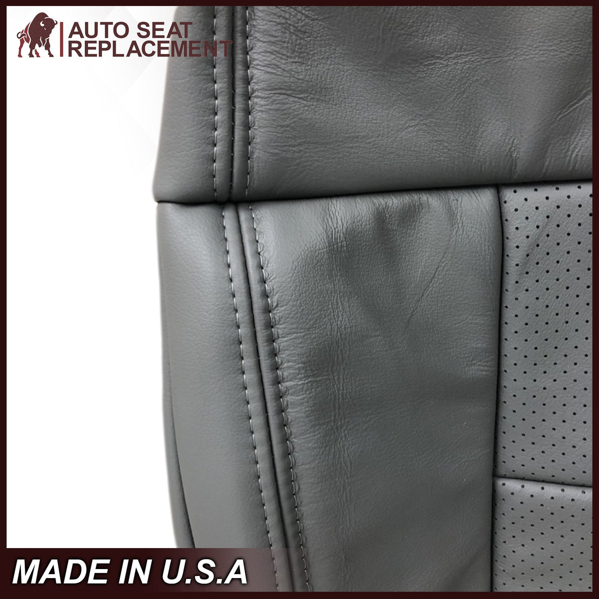 2004-2008 Ford F150 Perforated Seat Cover in Gray: Choose Leather or Vinyl