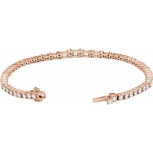 14K Rose Gold 4 5/8 CTW Lab-Grown Diamond Line 7" Bracelet