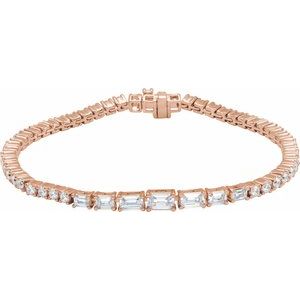 14K Rose Gold 4 5/8 CTW Lab-Grown Diamond Line 7" Bracelet