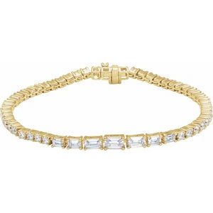 14K Yellow Gold 4 5/8 CTW Lab-Grown Diamond Line 7" Bracelet
