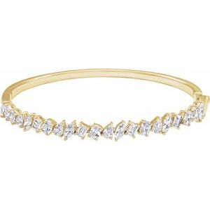 14K Yellow Gold 4 1/5 CTW Lab-Grown Diamond Bangle 7" Bracelet