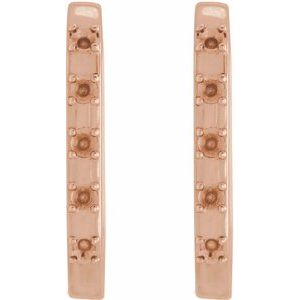 14K Rose Gold 1.5 mm Round Hinged 17.25 mm Hoop Earring Mounting – image 2