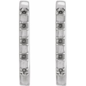 14K White Gold 1.5 mm Round Hinged 17.25 mm Hoop Earring Mounting – image 2