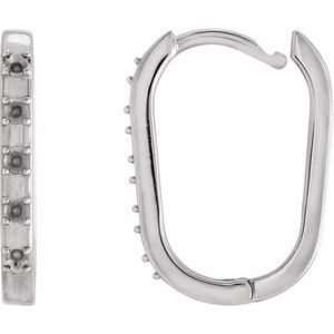 14K White Gold 1.5 mm Round Hinged 17.25 mm Hoop Earring Mounting – image 3