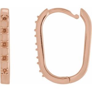 14K Rose Gold 1.5 mm Round Hinged 17.25 mm Hoop Earring Mounting – image 3