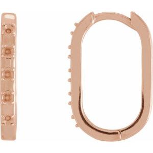 14K Rose Gold 1.5 mm Round Hinged 17.25 mm Hoop Earring Mounting