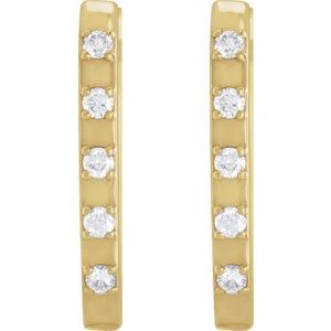 14K Yellow Gold 1/8 CTW Natural Diamond 17.25 mm Hoop Earrings – image 2