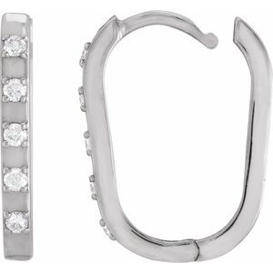 14K White Gold 1/8 CTW Natural Diamond 17.25 mm Hoop Earrings – image 3