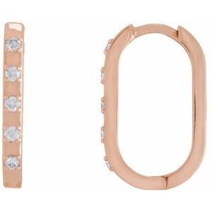 14K Rose Gold 1/8 CTW Natural Diamond 17.25 mm Hoop Earrings