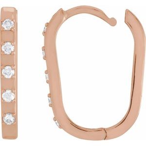 14K Rose Gold 1/8 CTW Natural Diamond 17.25 mm Hoop Earrings – image 3