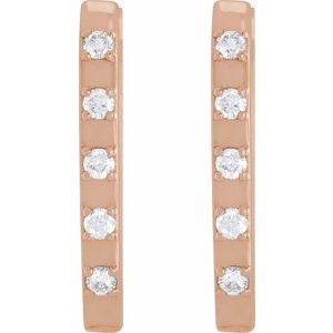 14K Rose Gold 1/8 CTW Natural Diamond 17.25 mm Hoop Earrings – image 2