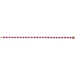 14K Yellow Gold Lab-Grown Ruby & 5/8 CTW Lab-Grown Diamond Line 7" Bracelet