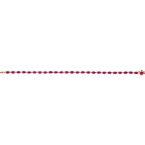 14K Rose Gold Lab-Grown Ruby & 5/8 CTW Lab-Grown Diamond Line 7" Bracelet
