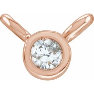 14K Rose .015 CT Lab-Grown Diamond Bezel-Set Necklace Center