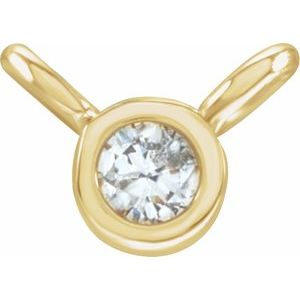 14K Yellow .015 CT Natural Diamond Bezel-Set Necklace Center