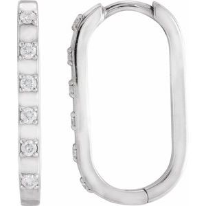 14K White Gold 1/6 CTW Natural Diamond 19.5 mm Hoop Earrings