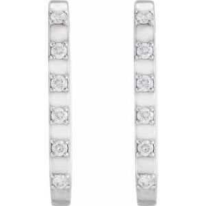 14K White Gold 1/6 CTW Natural Diamond 19.5 mm Hoop Earrings – image 2