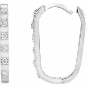 14K White Gold 1/6 CTW Natural Diamond 19.5 mm Hoop Earrings – image 3
