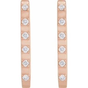 14K Rose Gold 1/6 CTW Natural Diamond 19.5 mm Hoop Earrings – image 2