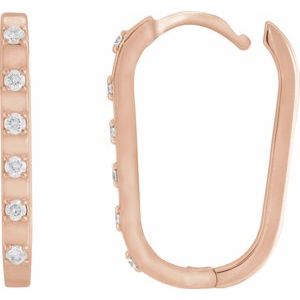 14K Rose Gold 1/6 CTW Natural Diamond 19.5 mm Hoop Earrings – image 3