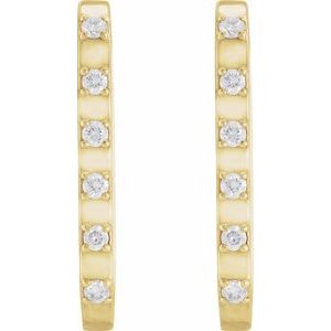 14K Yellow Gold 1/6 CTW Natural Diamond 19.5 mm Hoop Earrings – image 2