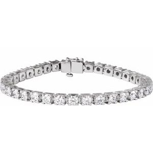 14K White Gold 9 CTW Lab-Grown Diamond Line 7 1/4" Bracelet