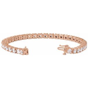 14K Rose Gold 9 CTW Lab-Grown Diamond Line 7 1/4" Bracelet – image 2