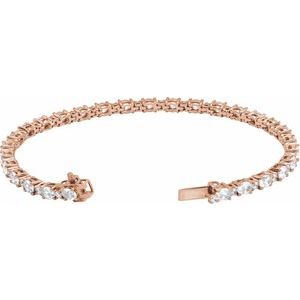14K Rose Gold 5 1/2 CTW Lab-Grown Diamond Line 7" Bracelet – image 2